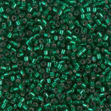 Miyuki delica beads 10/0 - Silver lined emerald dyed DBM-605